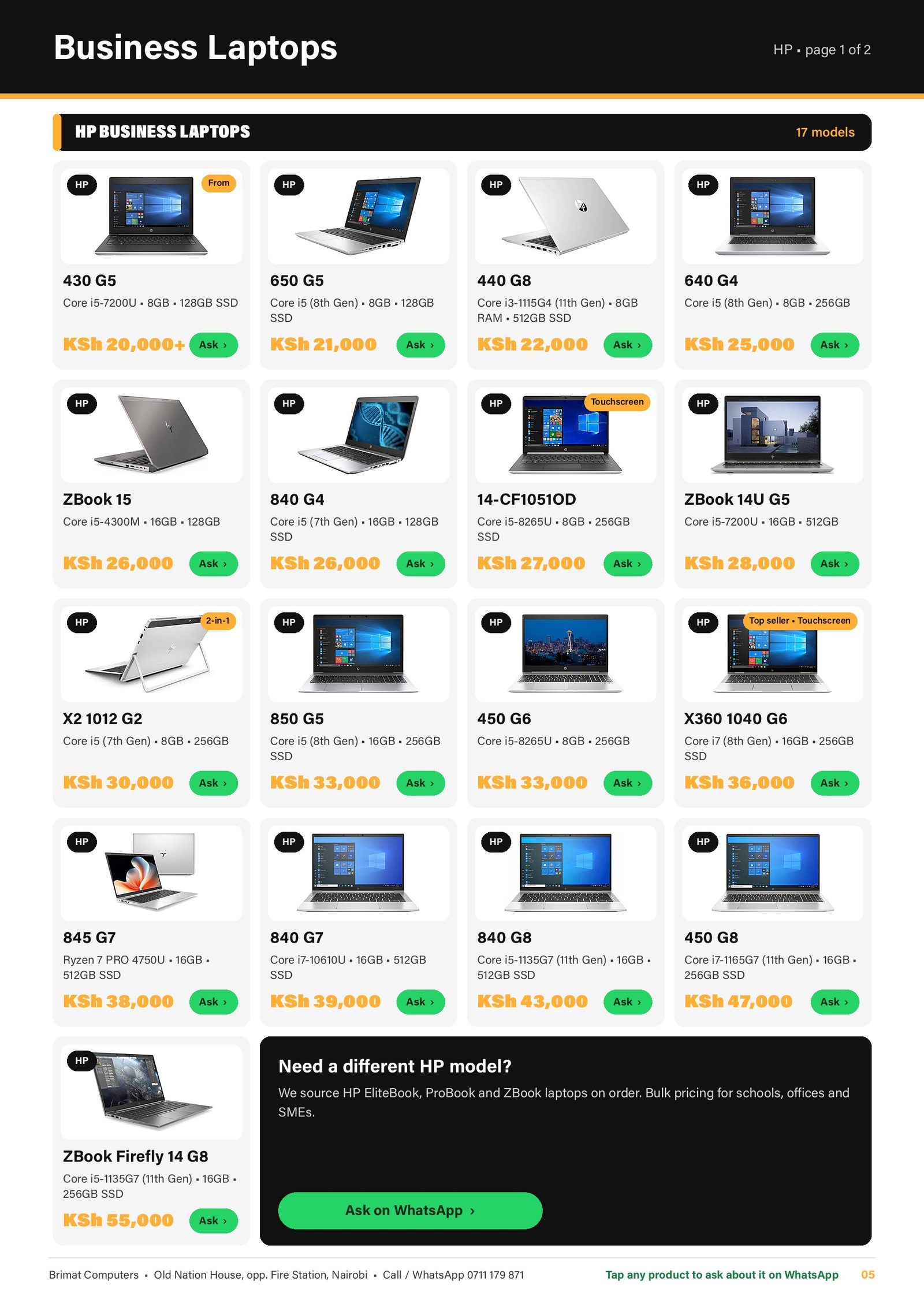 HP business laptops: 17 models