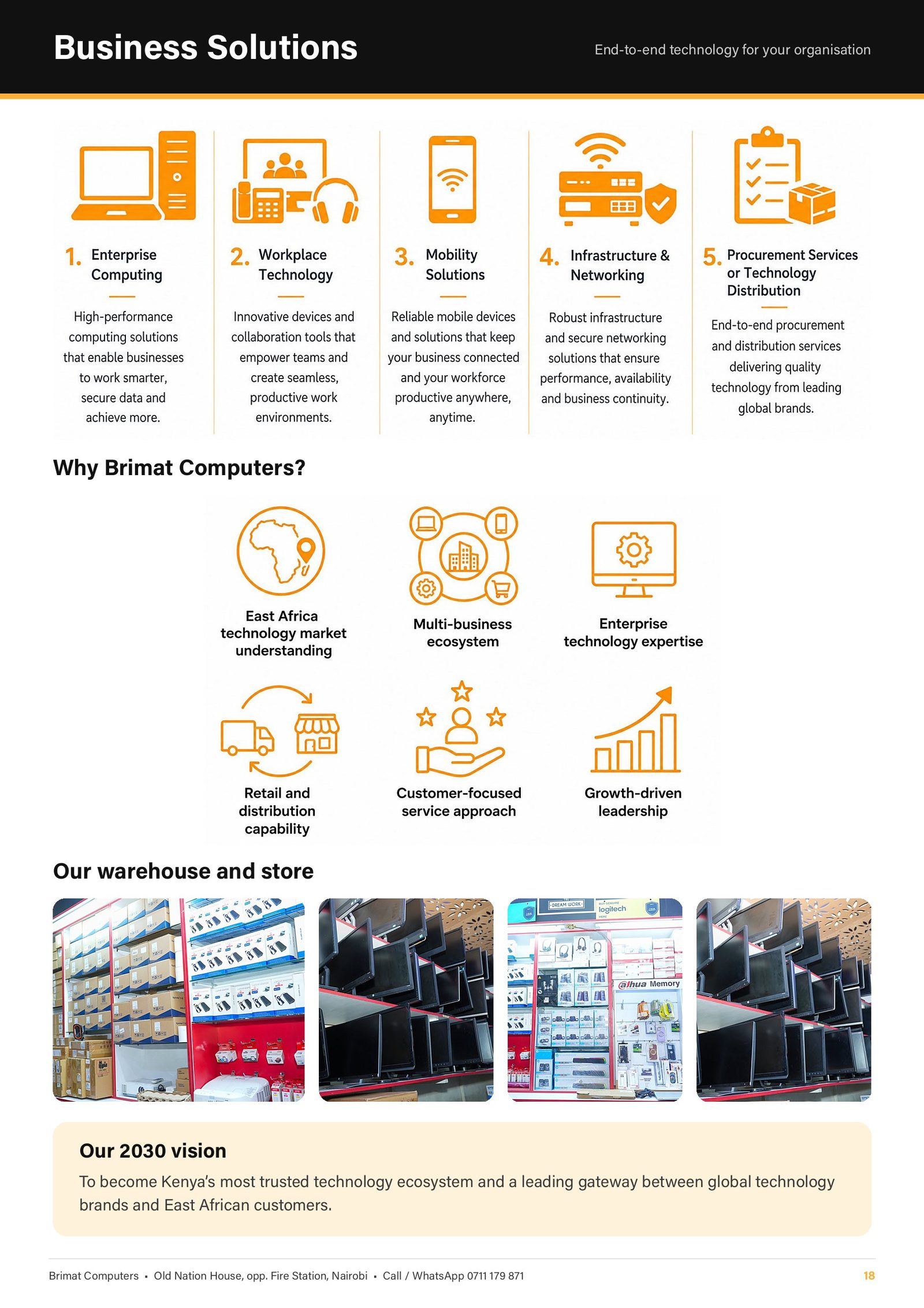 Business solutions and our warehouse